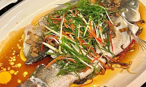 steamed local fish